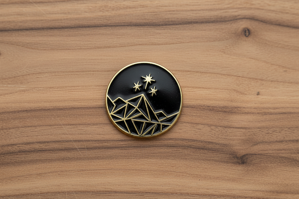 Remiel Mountain Enamel Pin- ACOTAR Inspired Night Court Pin- Black & Gold Fantasy Romance Accessory