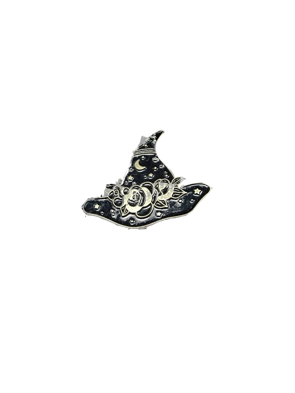 black and gold witch hat enamel pin Halloween gift for witchy lovers