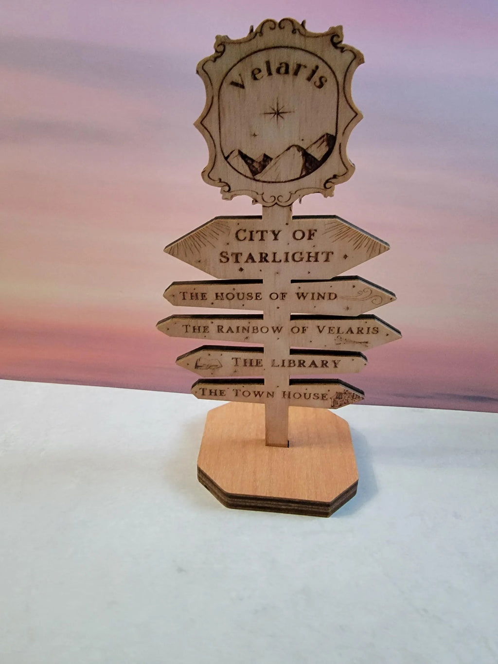 ACOTAR & Fourth Wing Inspired Mini Fantasy Signs- Velaris & Prythian Bookshelf Decor