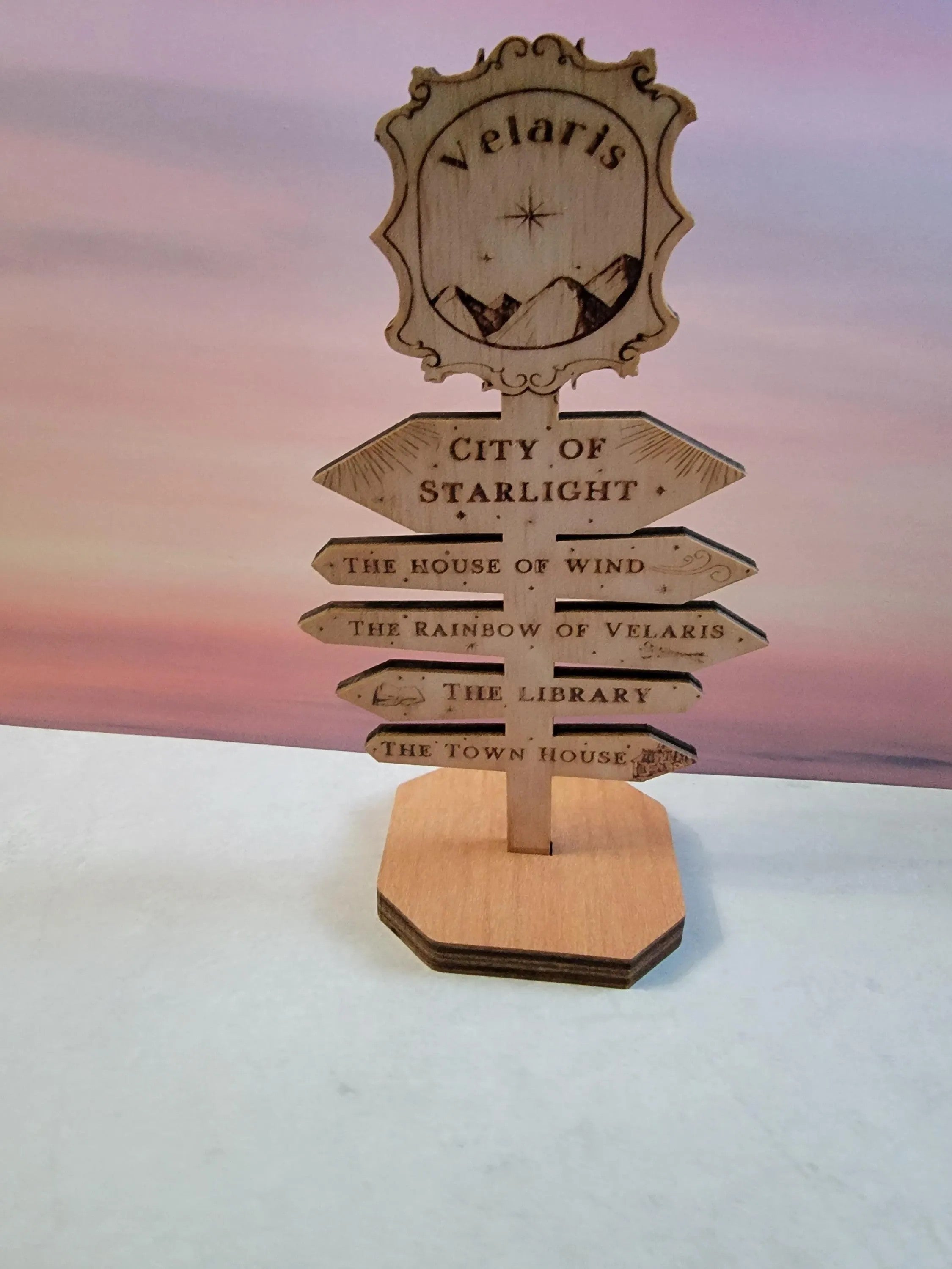 ACOTAR & Fourth Wing Inspired Mini Fantasy Signs- Velaris & Prythian Bookshelf Decor