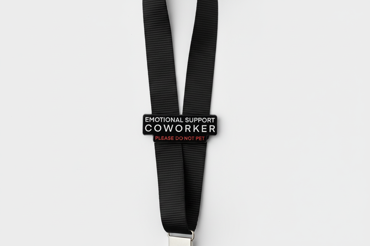 Emotional Support Coworker Do Not Pet Enamel Pin – Funny Work Pin Coworker Gift, Lapel Backpack Pin