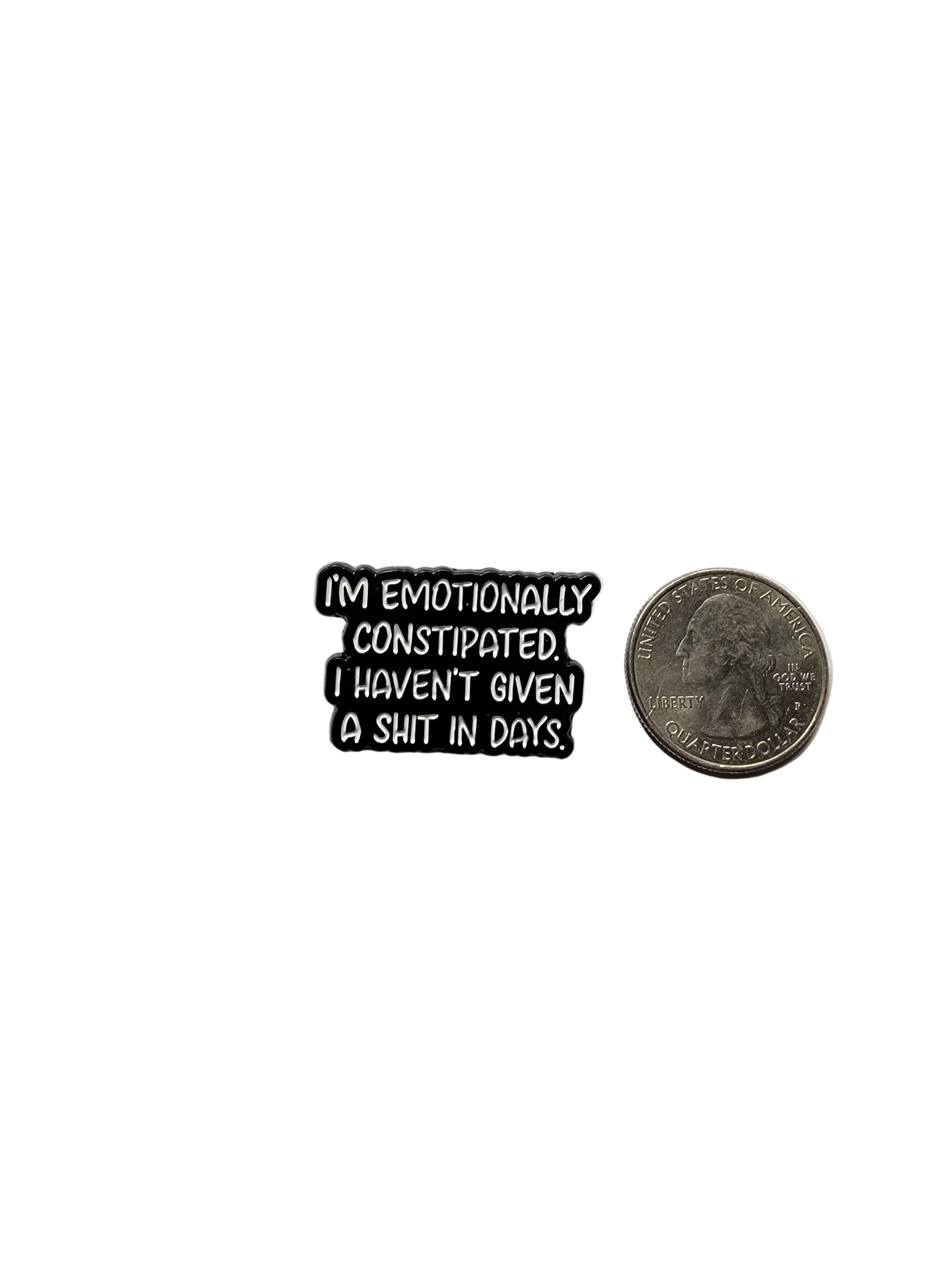 Black and white text badge on a gray background