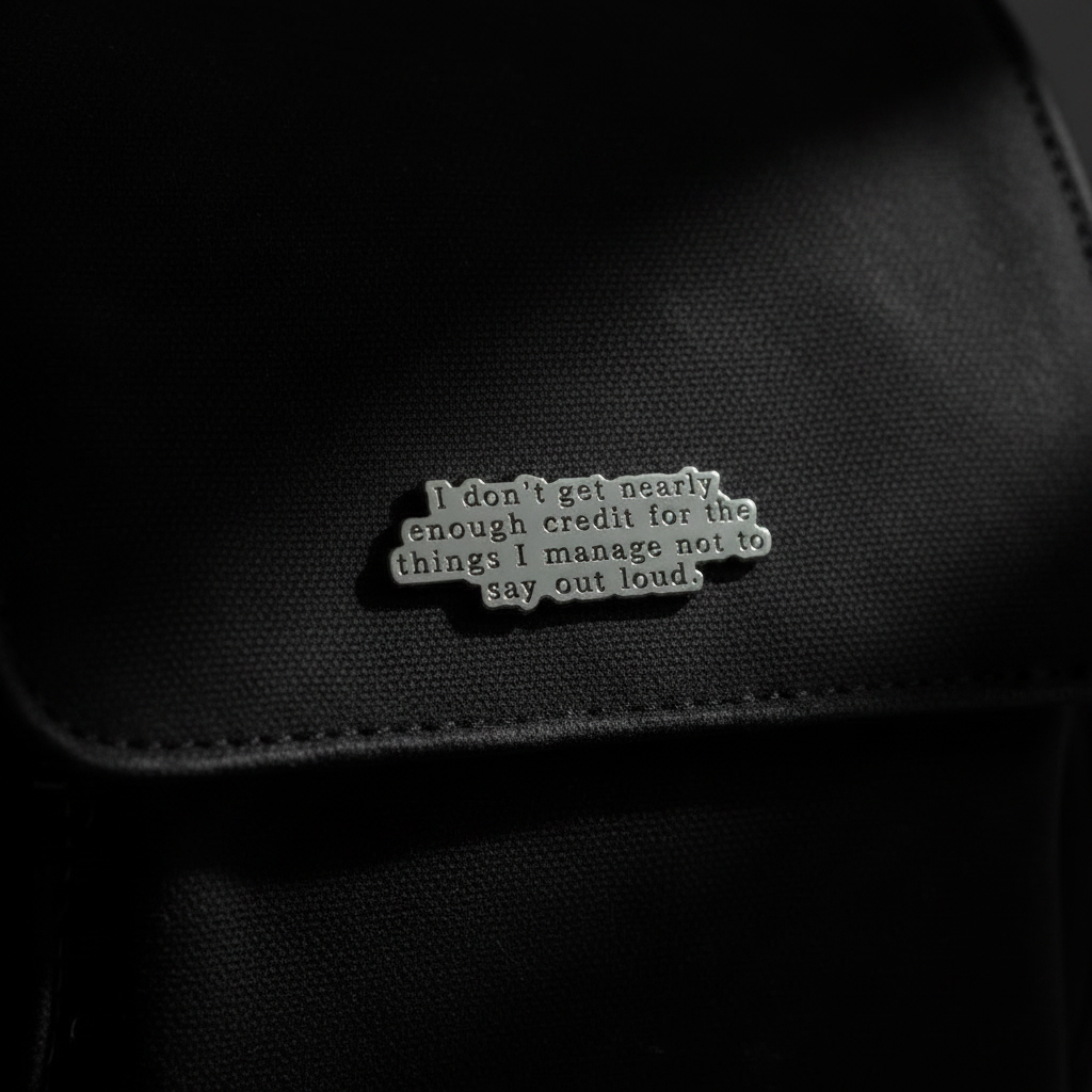 I don't get enough credit enamel pin on backpack sassy accessory for customizing bags and school gear