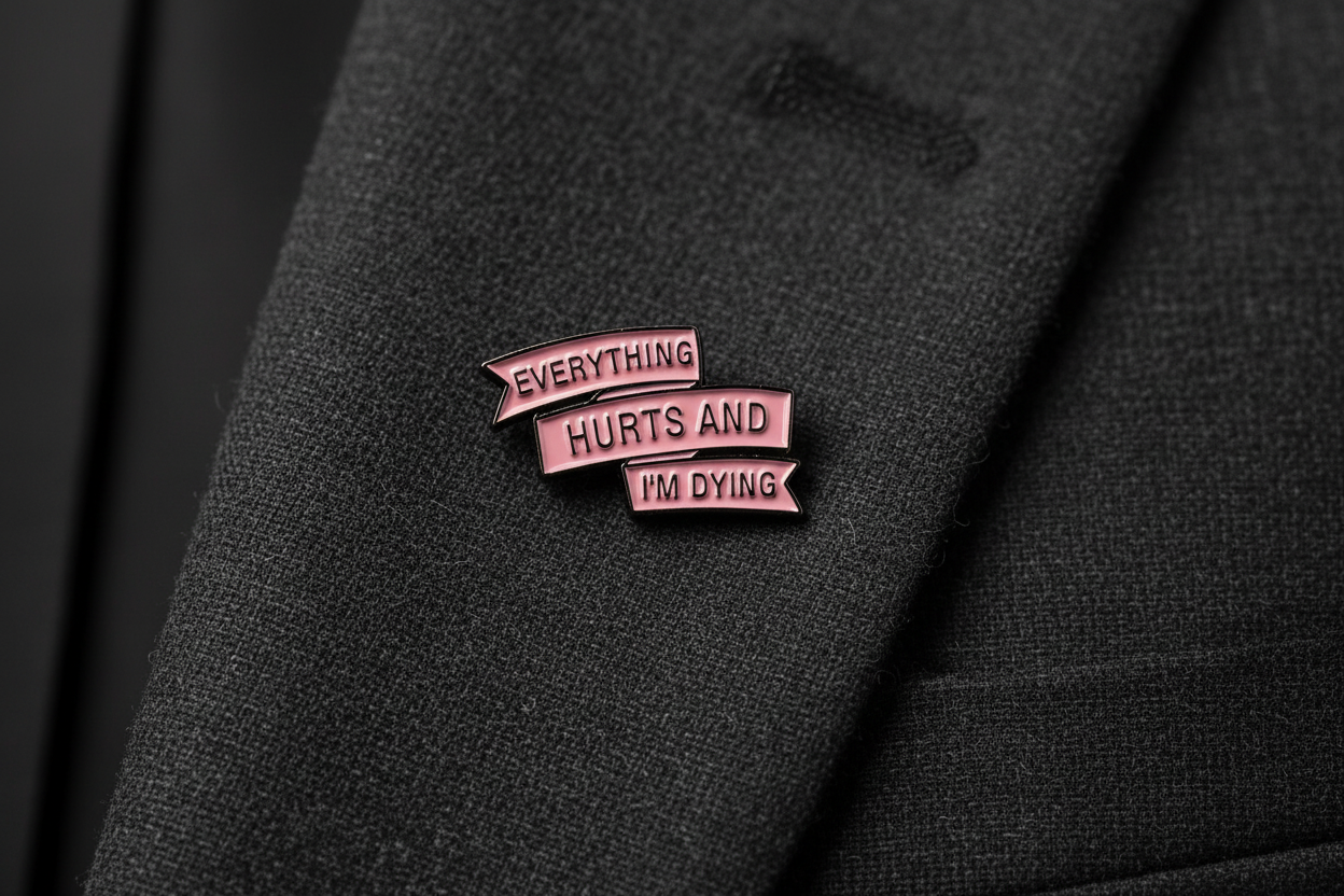 Everything Hurts and I'm Dying Enamel Pin – Funny Meme Pin For Dramatic People Gift, Lapel Backpack Pin