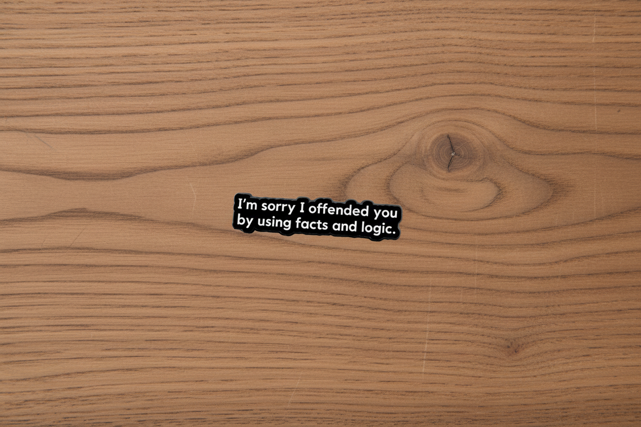 I'm Sorry I Offended You By Using Facts and Logic Enamel Pin, Sarcastic Meme Pin, Coworker Gift, Lapel and Bookbag Pin
