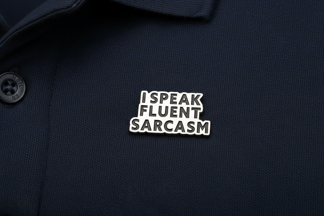 I Speak Fluent Sarcasm Enamel Pin - Funny Snarky Pin Teen Gift, Lapel Backpack Pin