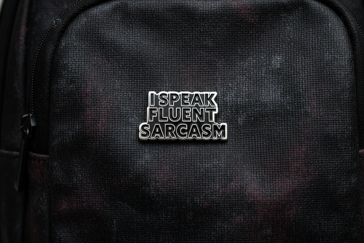 I Speak Fluent Sarcasm Enamel Pin - Funny Snarky Pin Teen Gift, Lapel Backpack Pin