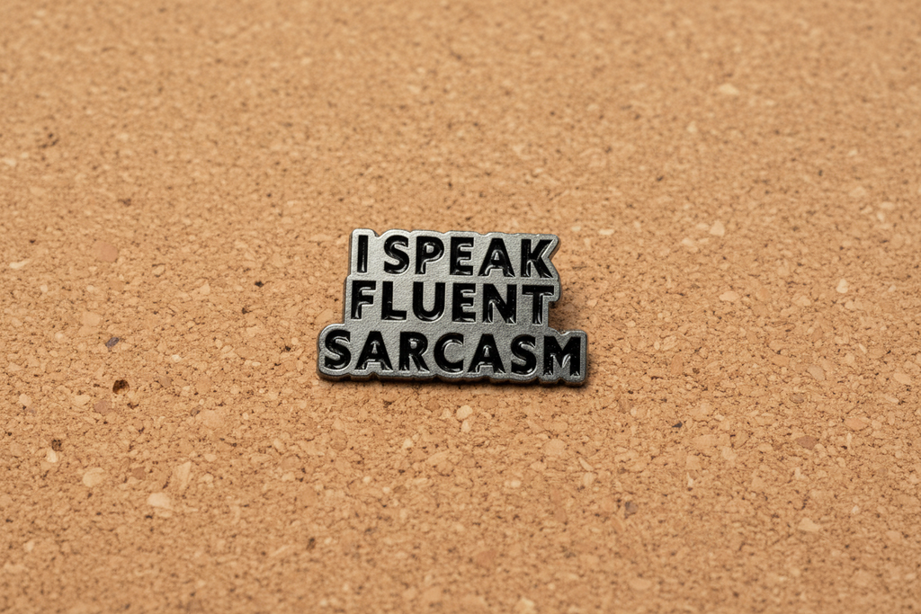 I Speak Fluent Sarcasm Enamel Pin - Funny Snarky Pin Teen Gift, Lapel Backpack Pin