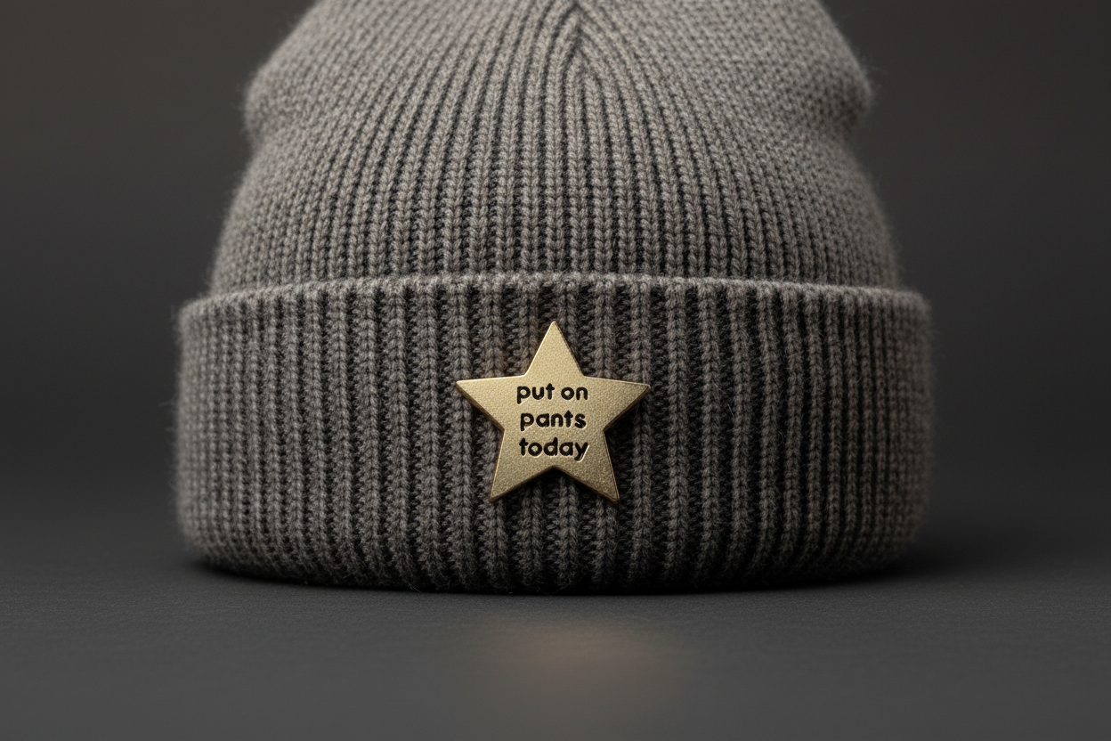 I Tried Gold Star Pin, Put On Pants Today Gold Star Pin, Went Outside Today Gold Star Enamel Pin - Funny Meme Pin, Millennial Gift,  Bookbag and Lapel Pin