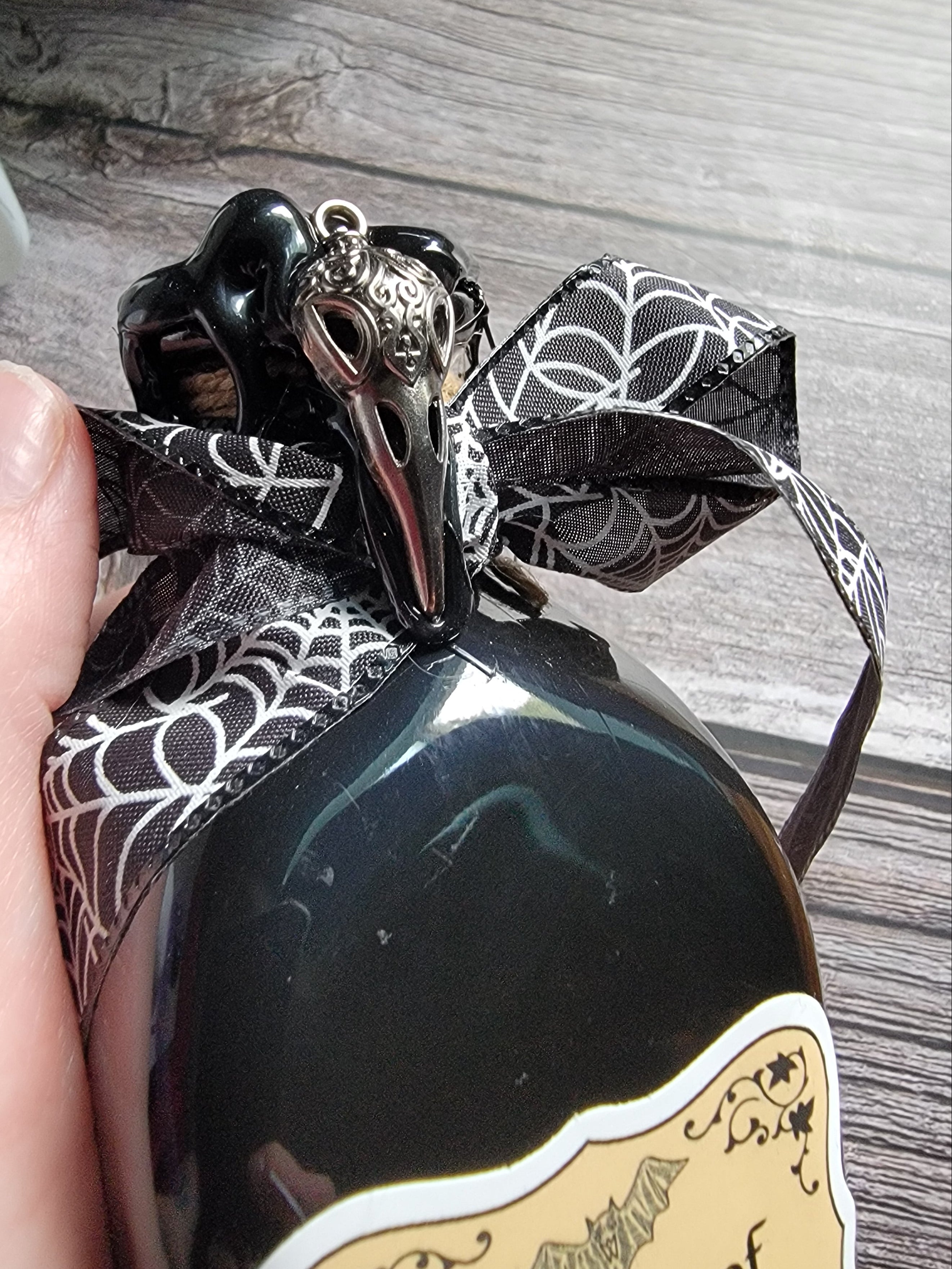 Halloween decor bottles perfect for goths, witches and anyone who enjoys witchy aesthetics. 
