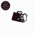 I'm a sucker for vampires enamel pin featuring a coffin with bats, goth gift for bookbags and lapels