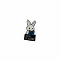 shhh i'm reading enamel pin featuring  bunny holding book design, reader gift for jackets and bags ex