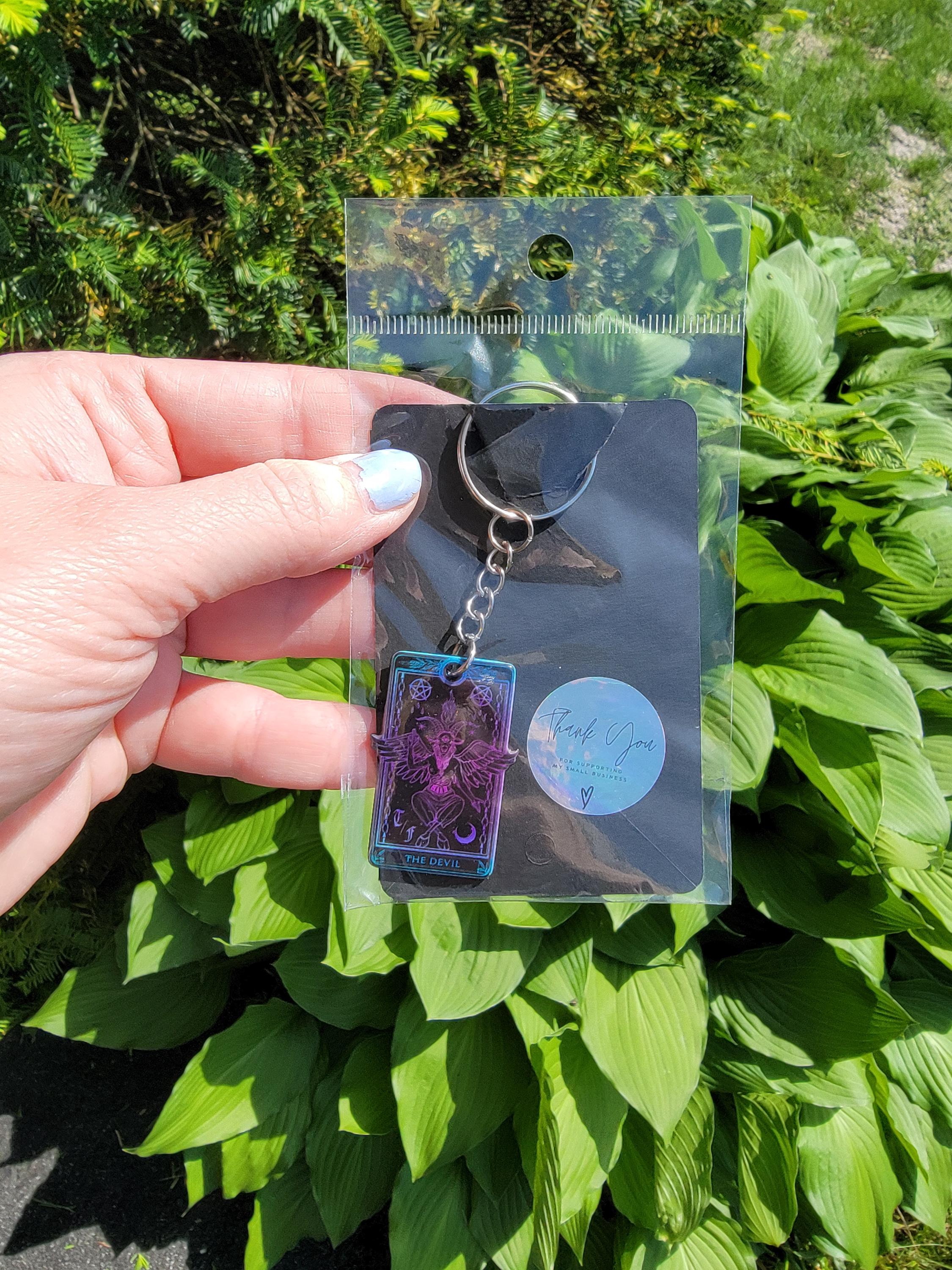 Tarot Card Keychain: Acrylic Witchy Goth Keychain