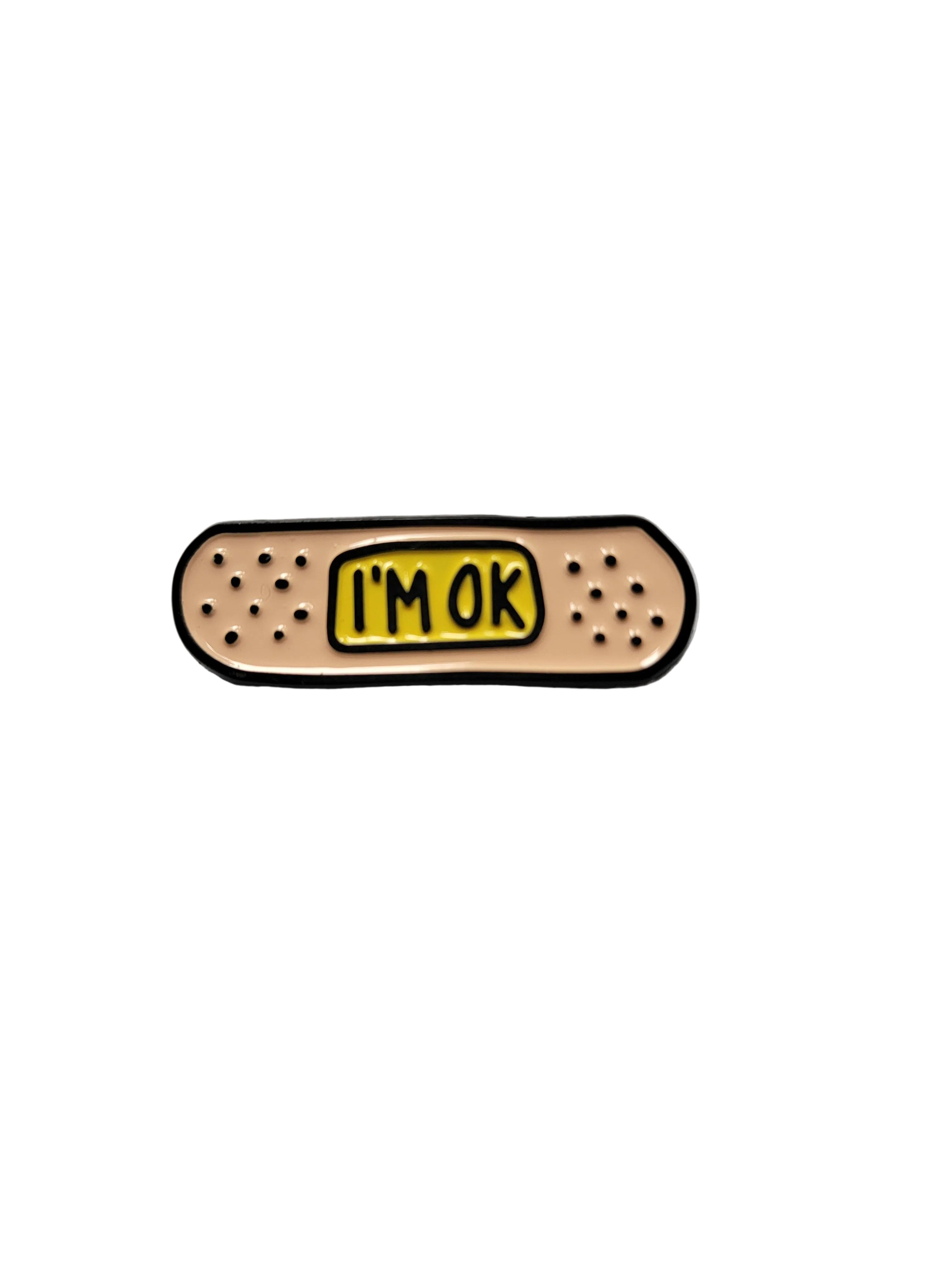Small bandage with text on a white background