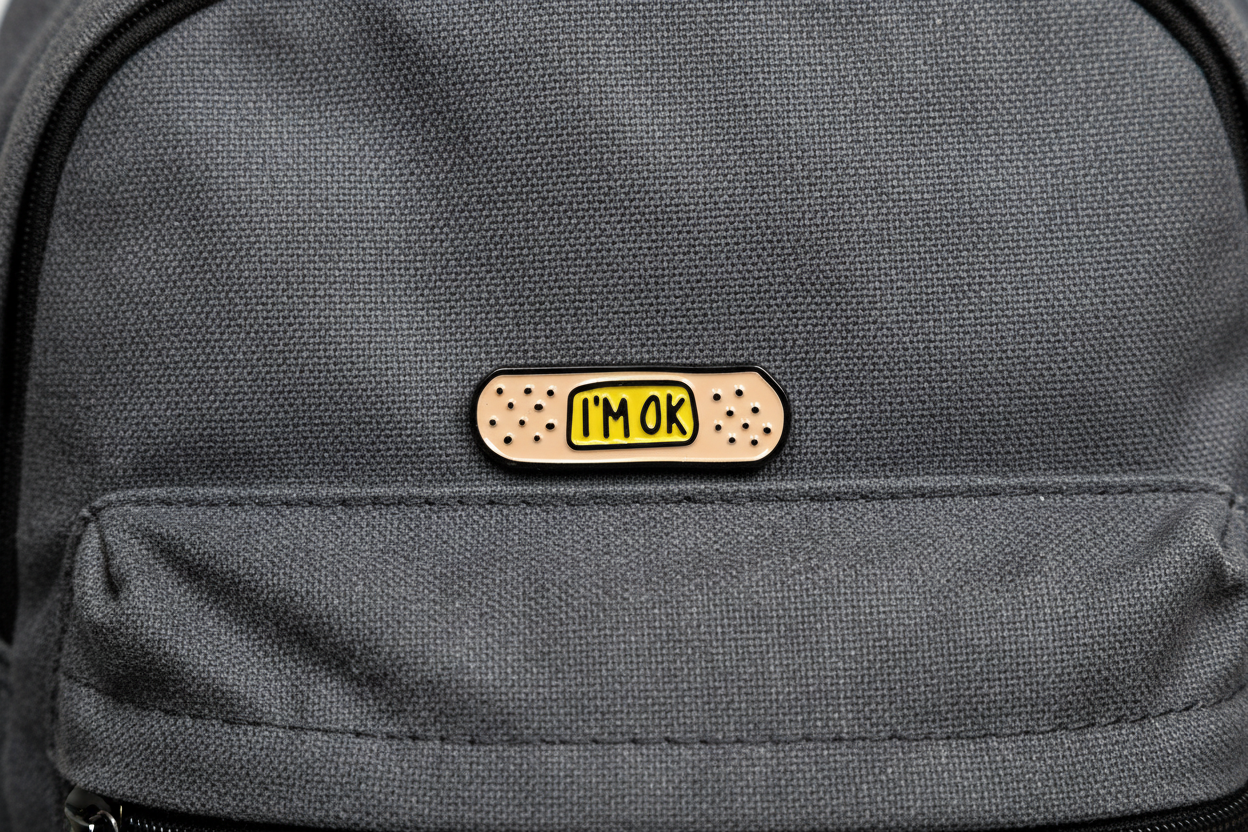 I'm Okay Enamel Pin Mental Health Awareness Pin Teen Gift, Lapel Backpack Pin