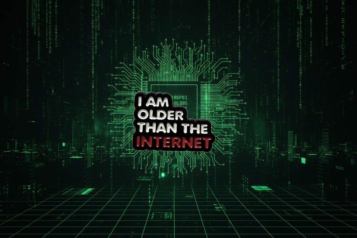 I Am Older Than The Internet Enamel Pin – Funny Meme Pin Millennial Gift, Lapel Backpack Pin
