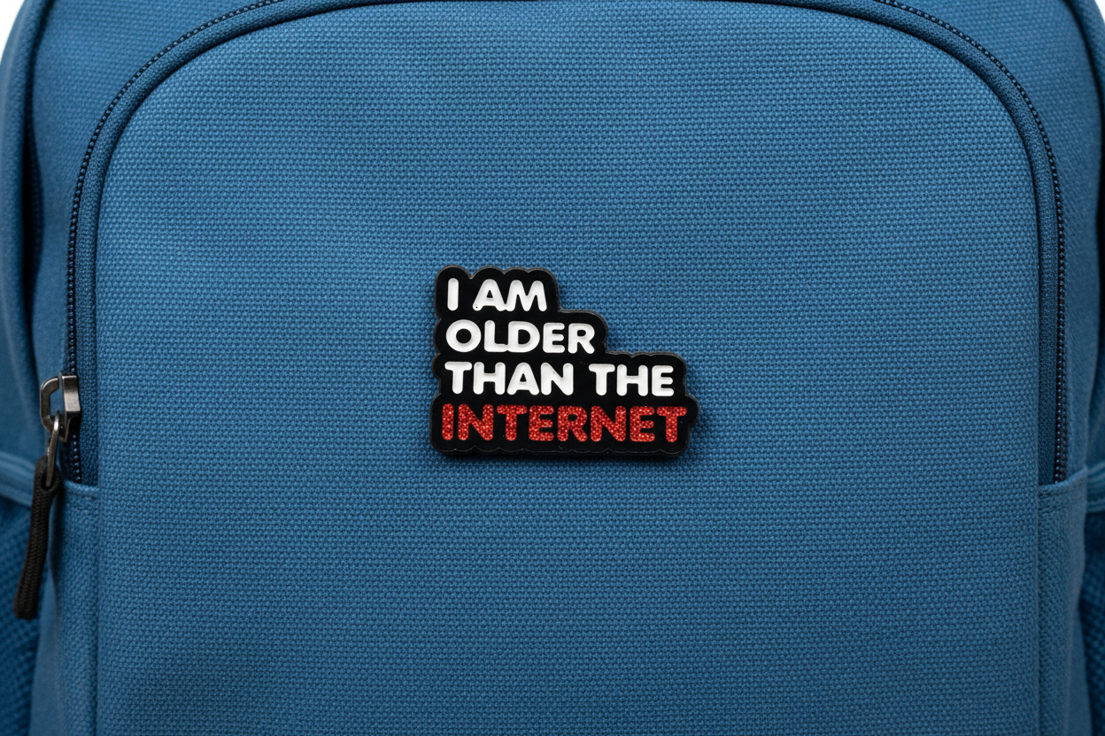 I Am Older Than The Internet Enamel Pin – Funny Meme Pin Millennial Gift, Lapel Backpack Pin