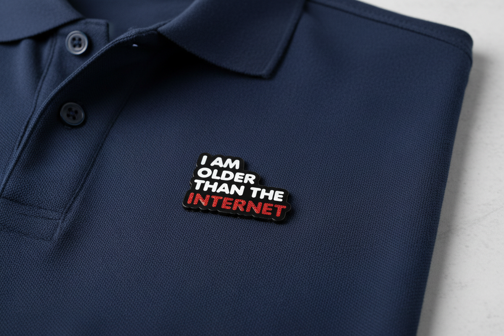 I Am Older Than The Internet Enamel Pin – Funny Meme Pin Millennial Gift, Lapel Backpack Pin