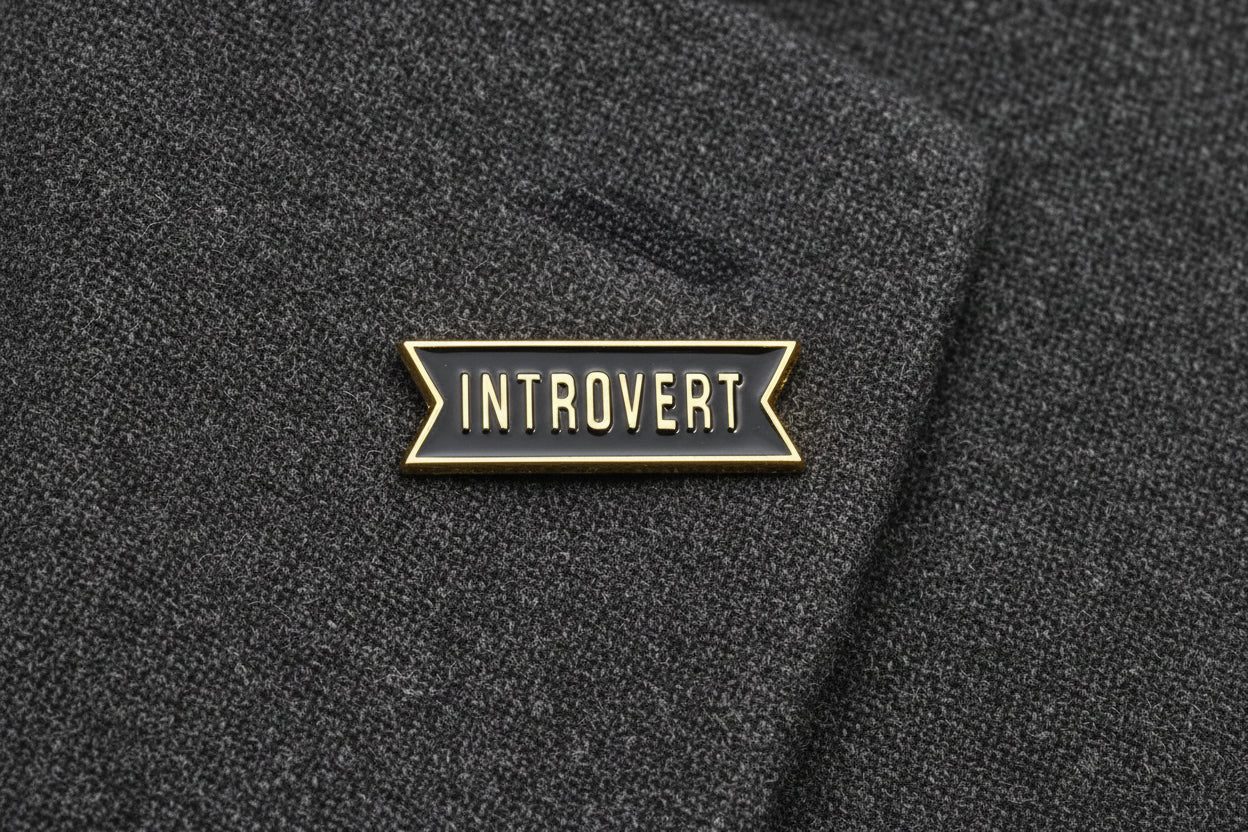 Pin with 'Introvert' text on alapel