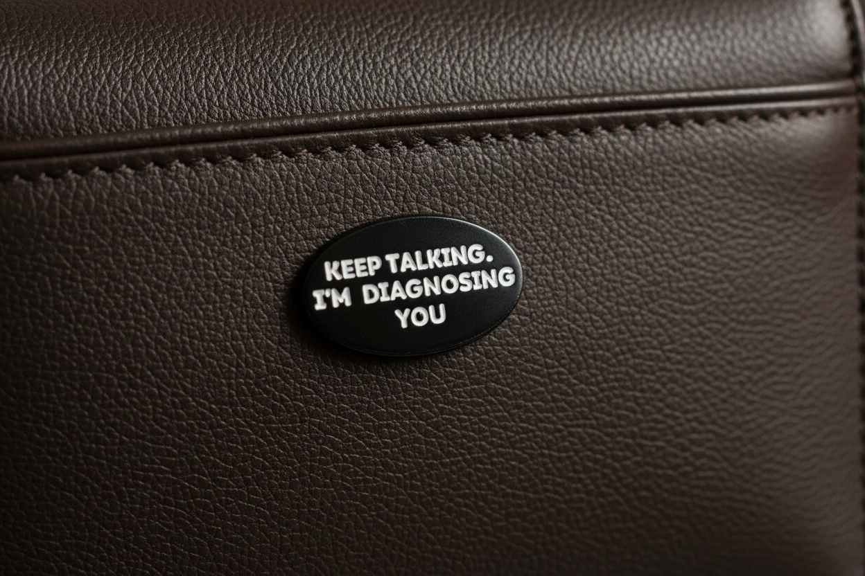 Keep Talking I'm Diagnosing You Enamel Pin - Funny Meme Pin, Friend Gift, Lapel and Bookbag Pin