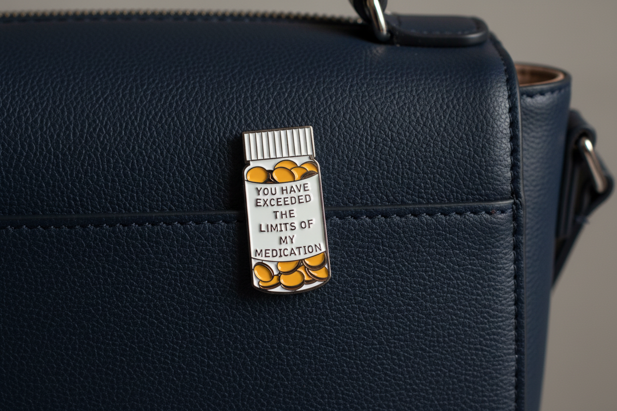 You Have Exceeded the Limits of My Medication Enamel Pin - Sarcastic Pin, Introvert gift, Bookbag and Lapel Pin