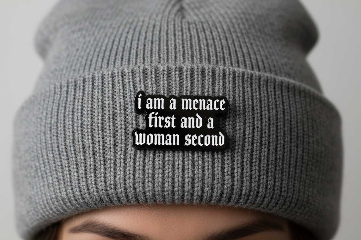 I Am A Menace First and A Woman Second Enamel Pin Funny Menace Pin Friend Gift, Lapel Backpack Pin