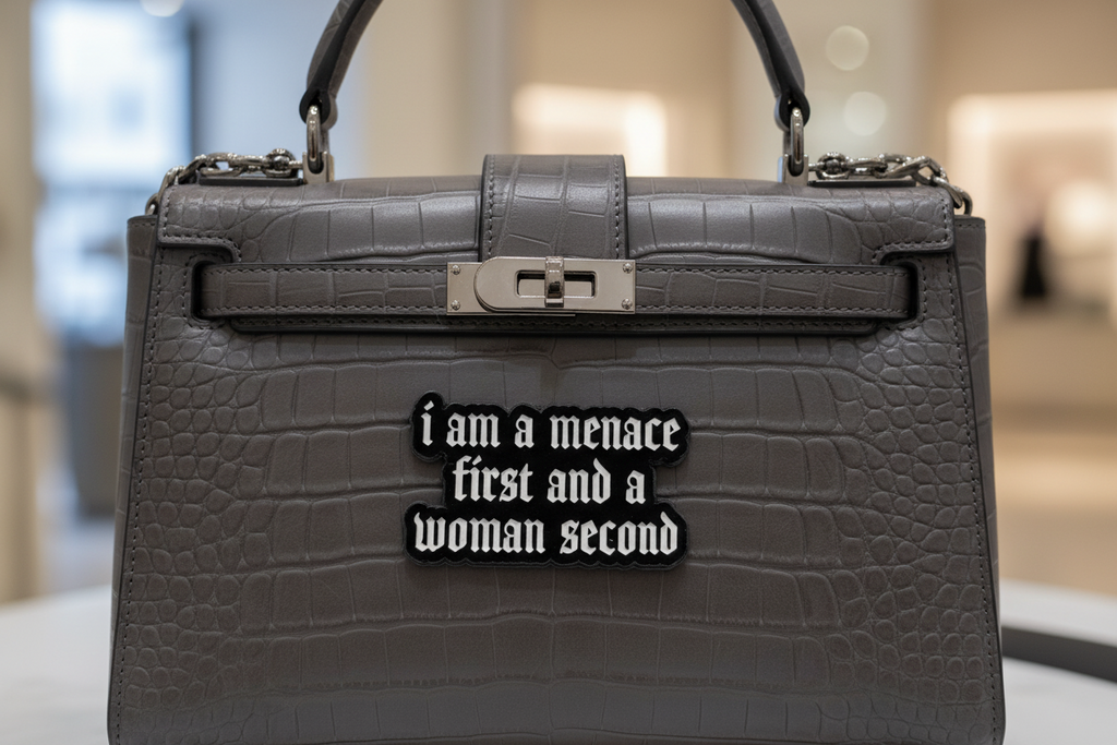 I Am A Menace First and A Woman Second Enamel Pin Funny Menace Pin Friend Gift, Lapel Backpack Pin
