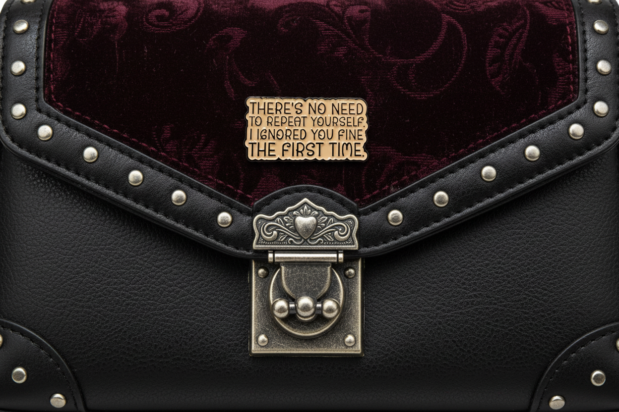 There's No Need To Repeat Yourself Enamel Pin - Sarcastic Meme Pin, Coworker Gift, Bookbag and Lapel Pin