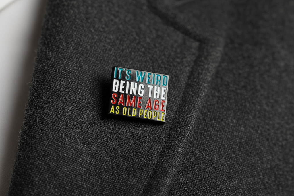 It's Weird Being the Same Age As Old People Enamel Pin, Funny Enamel Pin, Millennial Gift, Lapel and Bookbag Pin