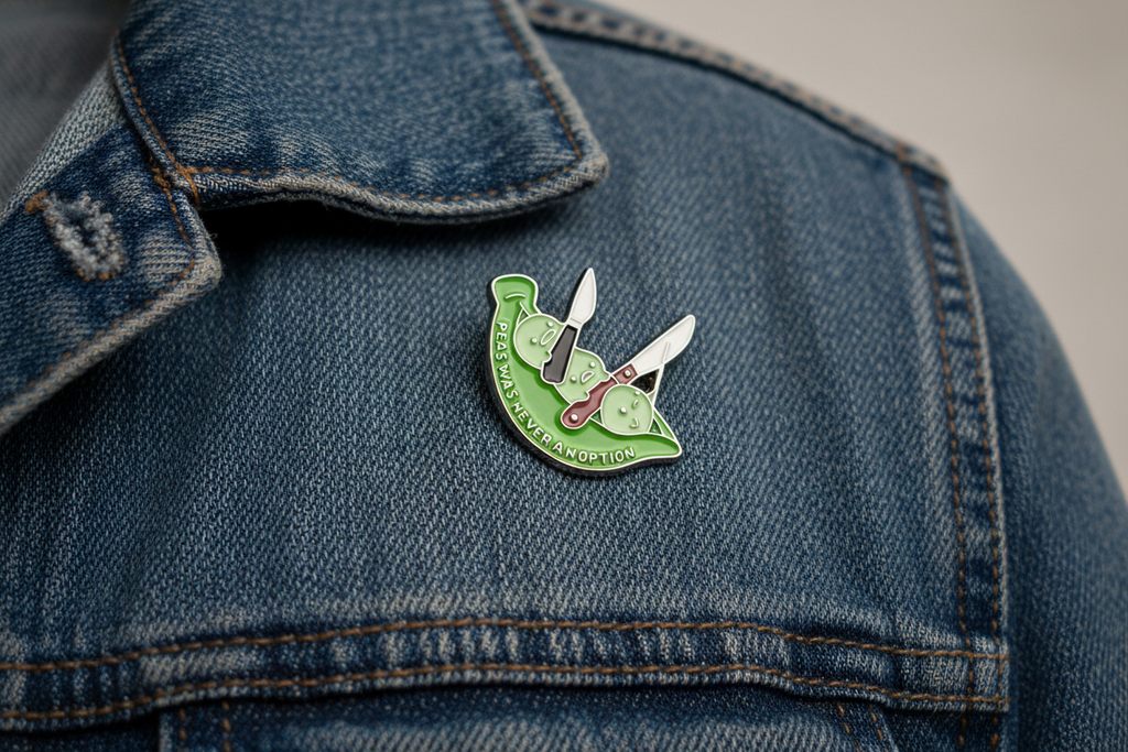Peas Was Never An Option Enamel Pin - Funny Meme Pin, Dad Joke Gift, Bookbag and Lapel Pin