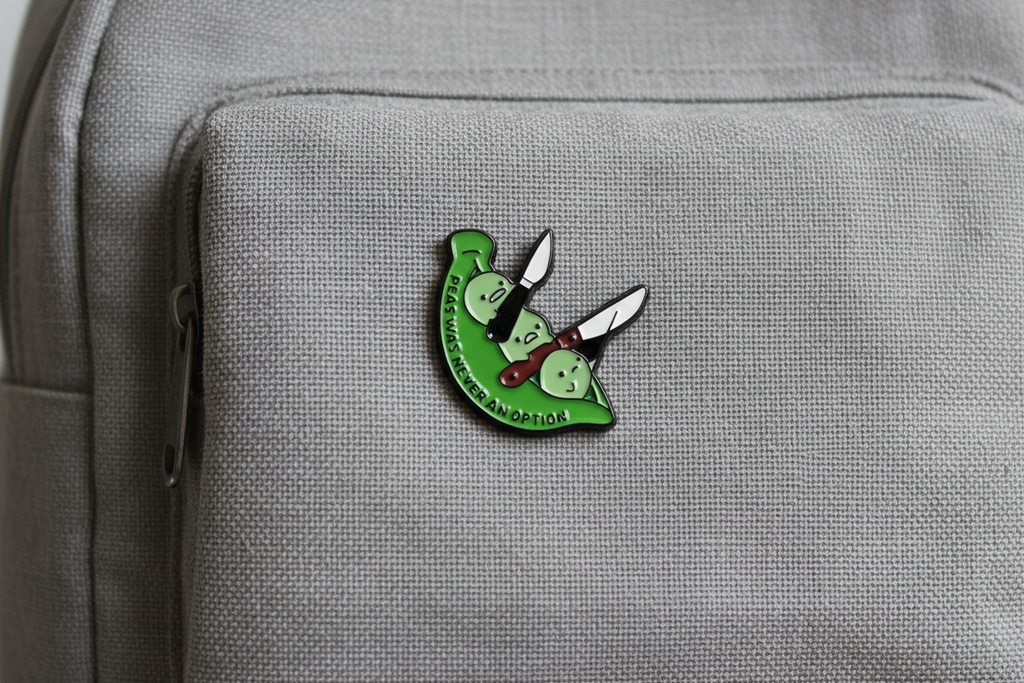 Peas Was Never An Option Enamel Pin - Funny Meme Pin, Dad Joke Gift, Bookbag and Lapel Pin