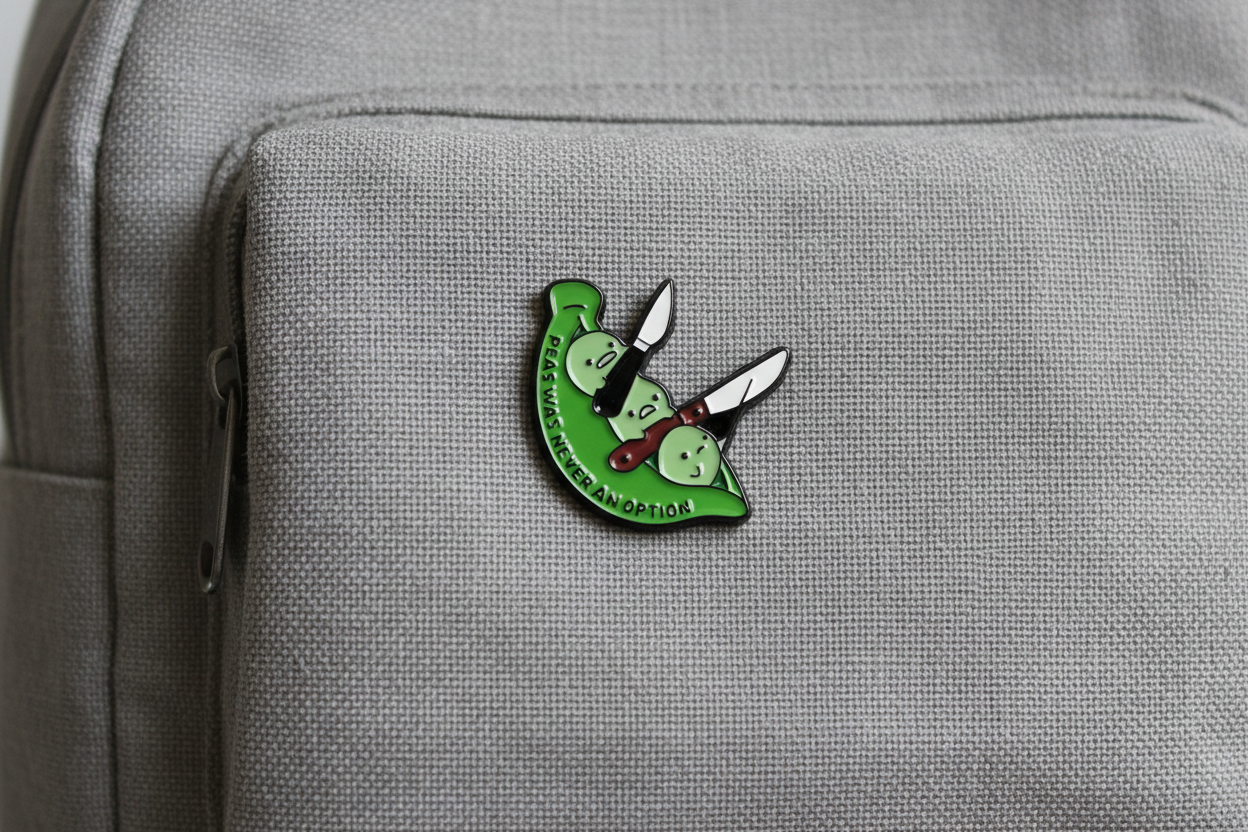 Peas Was Never An Option Enamel Pin - Funny Meme Pin, Dad Joke Gift, Bookbag and Lapel Pin