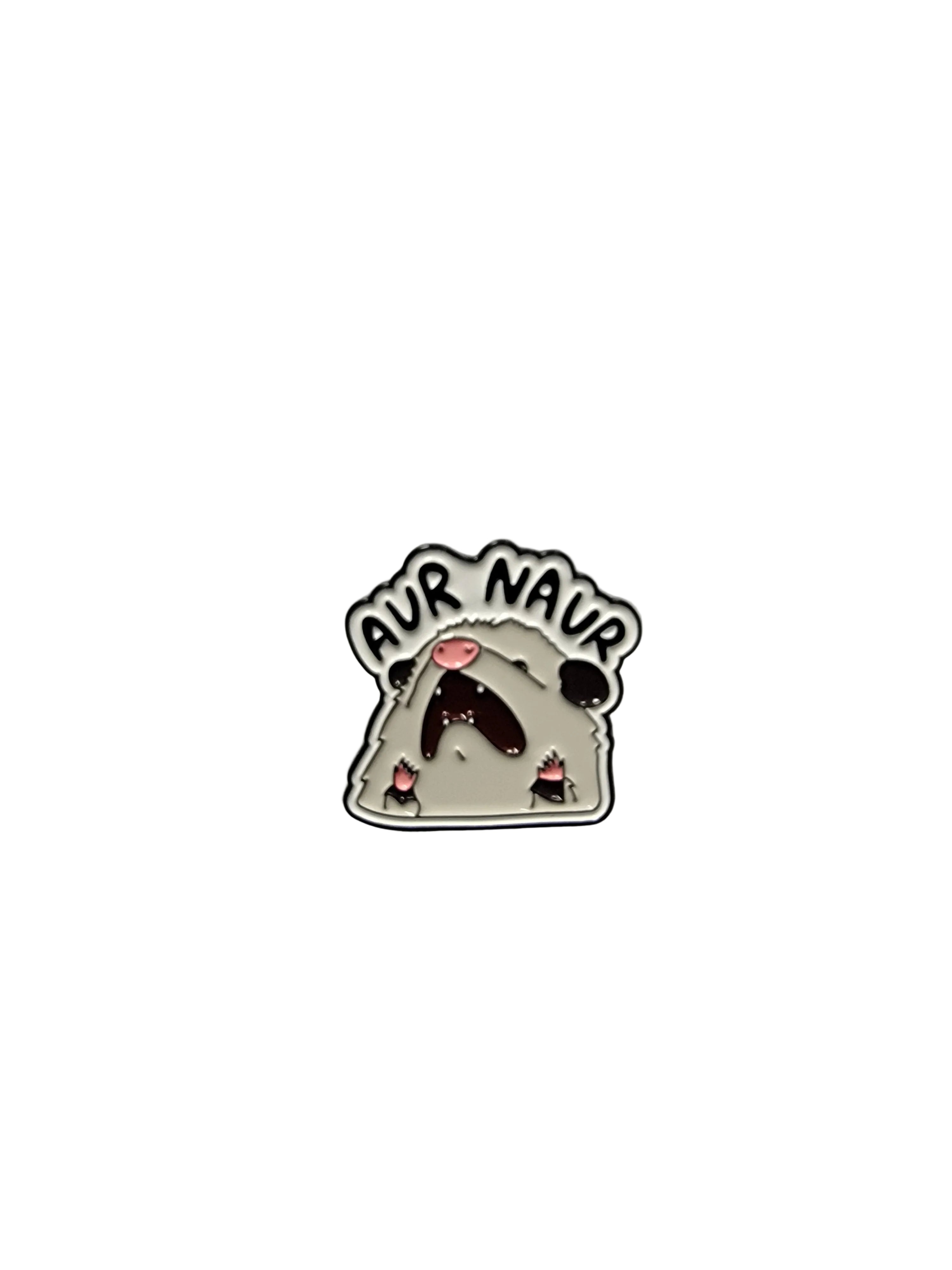 Small decorative item with text on a white background