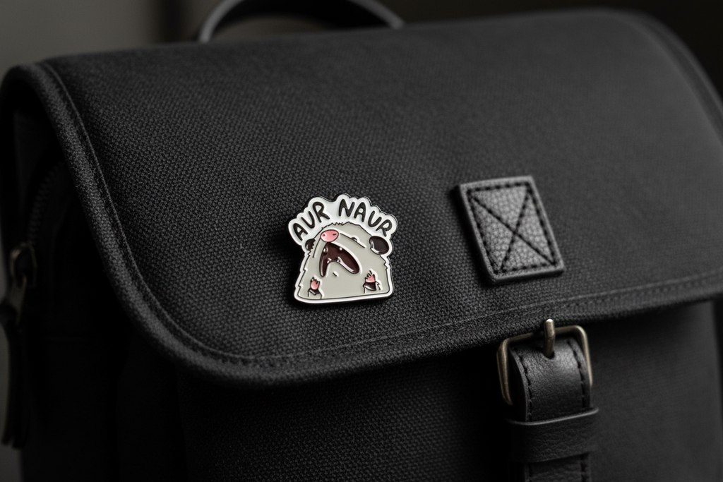 Aur Naur Possum Enamel Pin - Funny Meme Possum Pin, Cute Opossum Pin, Internet Meme Lapel Pin