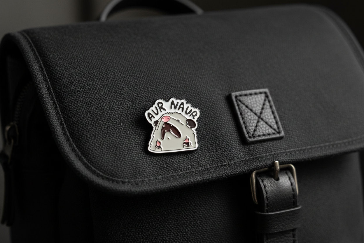 Aur Naur Possum Enamel Pin - Funny Meme Possum Pin, Cute Opossum Pin, Internet Meme Lapel Pin