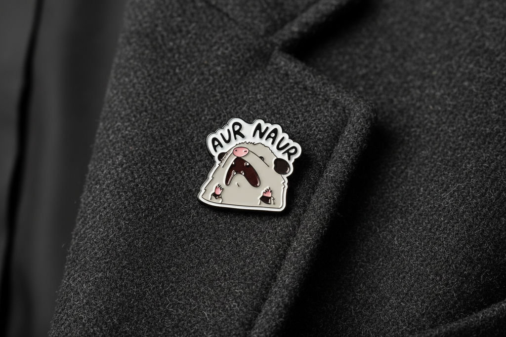 Aur Naur Possum Enamel Pin - Funny Meme Possum Pin, Cute Opossum Pin, Internet Meme Lapel Pin
