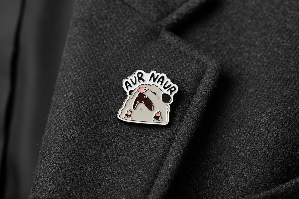 Aur Naur Possum Enamel Pin - Funny Meme Possum Pin, Cute Opossum Pin, Internet Meme Lapel Pin