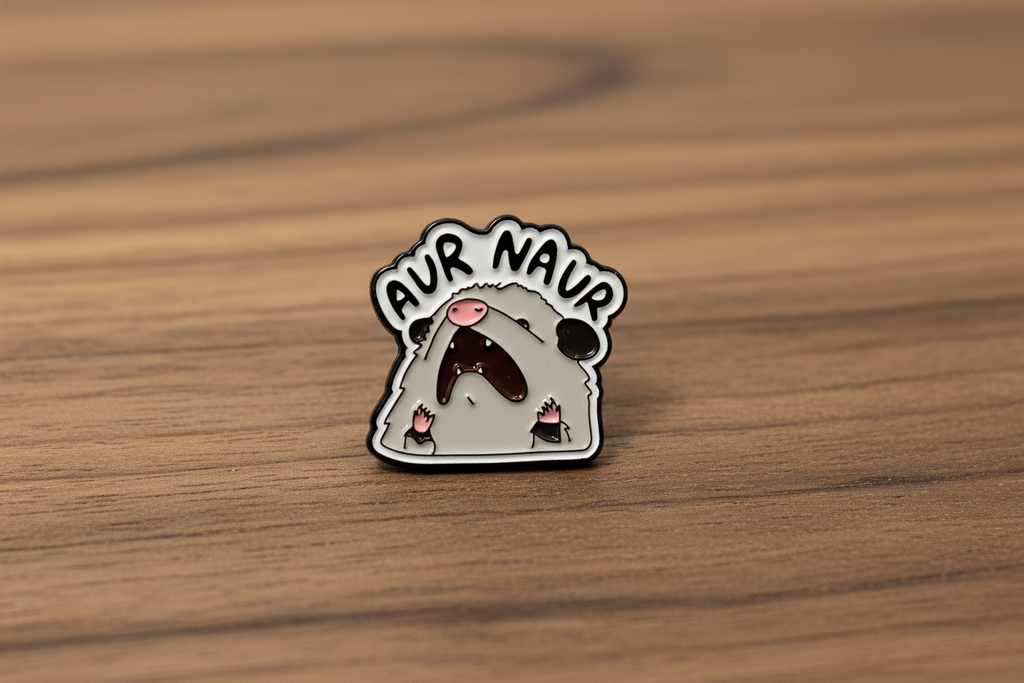 Aur Naur Possum Enamel Pin - Funny Meme Possum Pin, Cute Opossum Pin, Internet Meme Lapel Pin