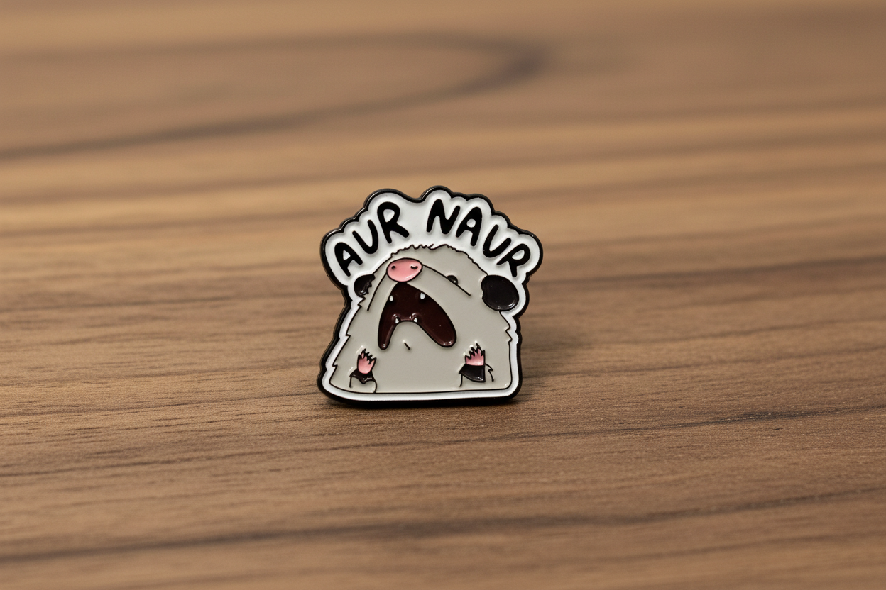 Aur Naur Possum Enamel Pin - Funny Meme Possum Pin, Cute Opossum Pin, Internet Meme Lapel Pin