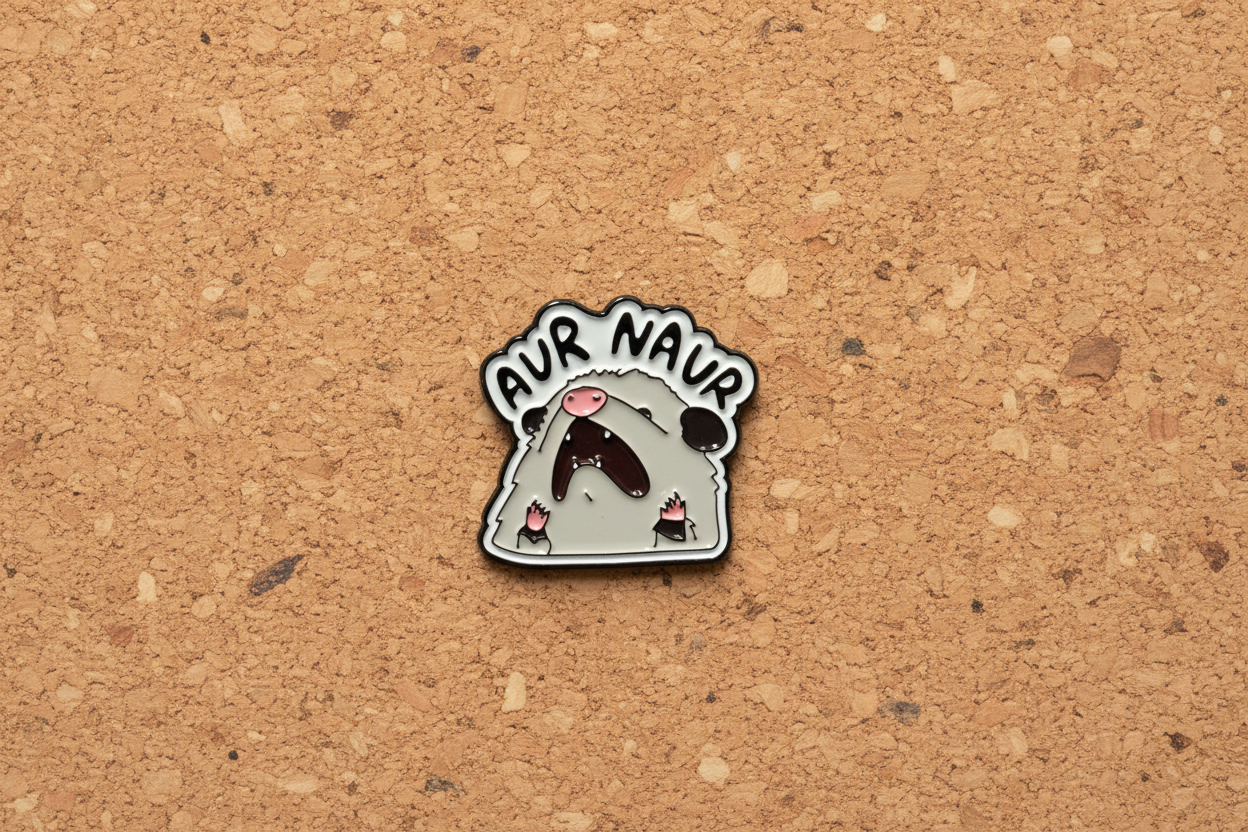 Aur Naur Possum Enamel Pin - Funny Meme Possum Pin, Cute Opossum Pin, Internet Meme Lapel Pin