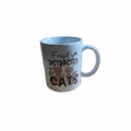 Easily Distracted by Cats Coffee Mug – Cute Cat Lover Mug for Cat Moms & Cat Dads