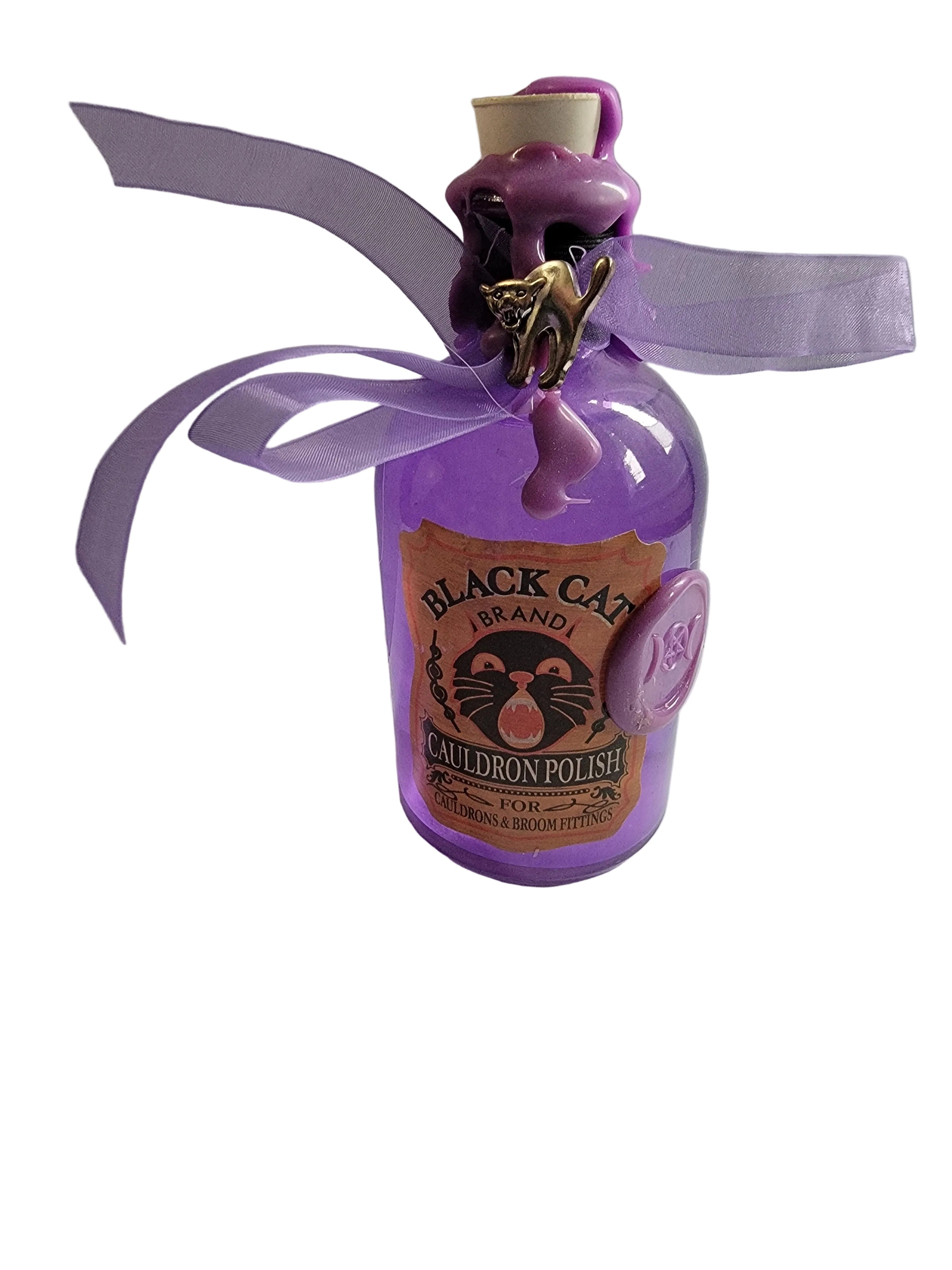 Handmade Purple Potion Bottle – Witchy Gothic Decor – Fantasy Display Prop – Sealed Glass Witch Bottle