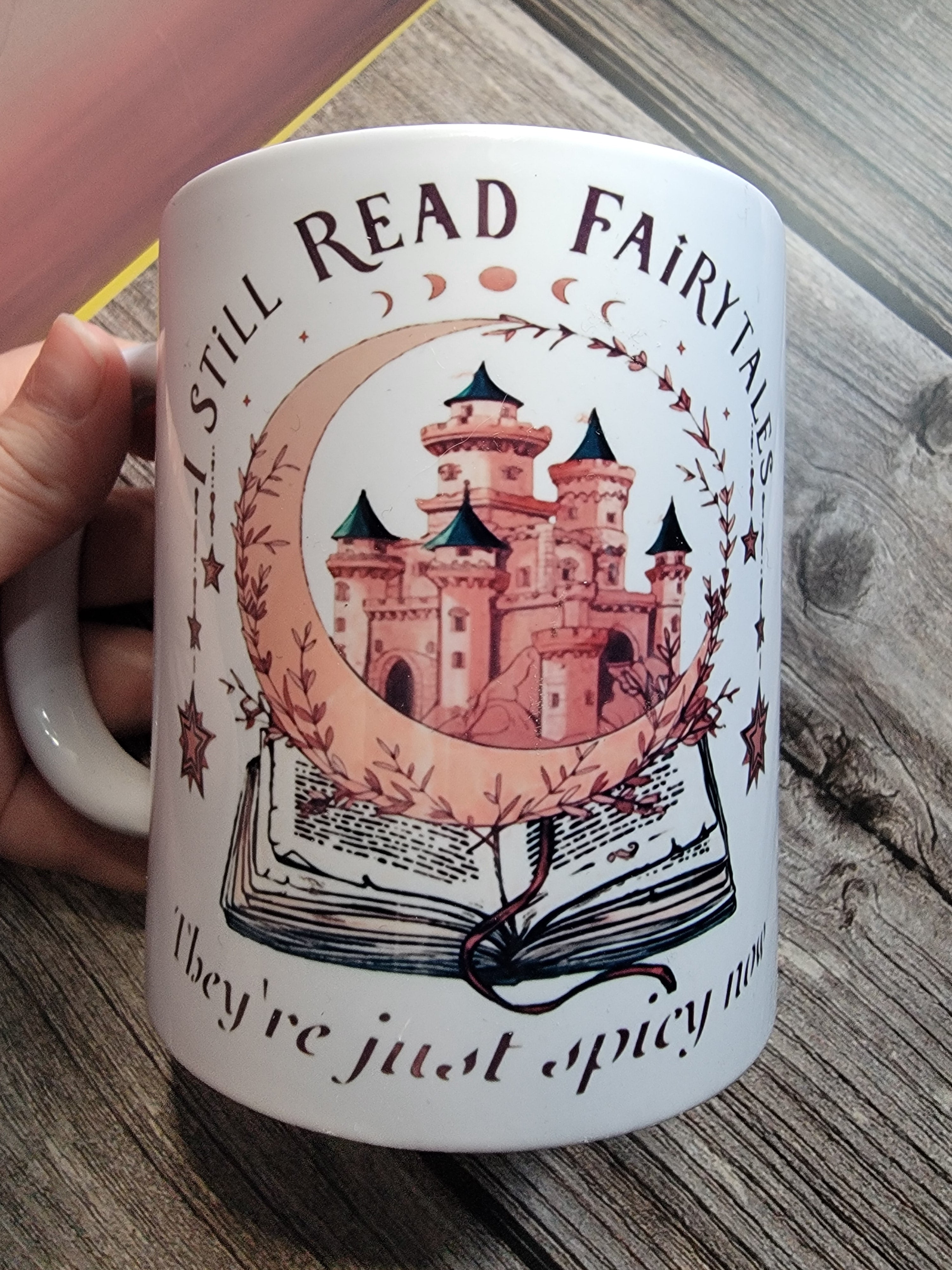 I Still Read Fairy Tales, They’re Just Spicy Now Coffee Mug – Booktok Fantasy Reader Gift with Castle Design