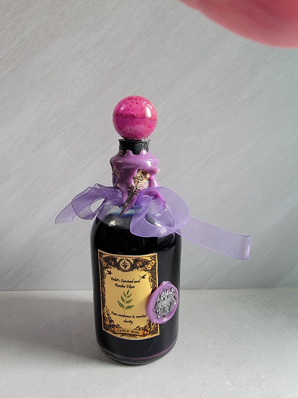 Fourth Wing Inspired Potion Bottle | Handmade Dragon Rider Fantasy Elixir Decor