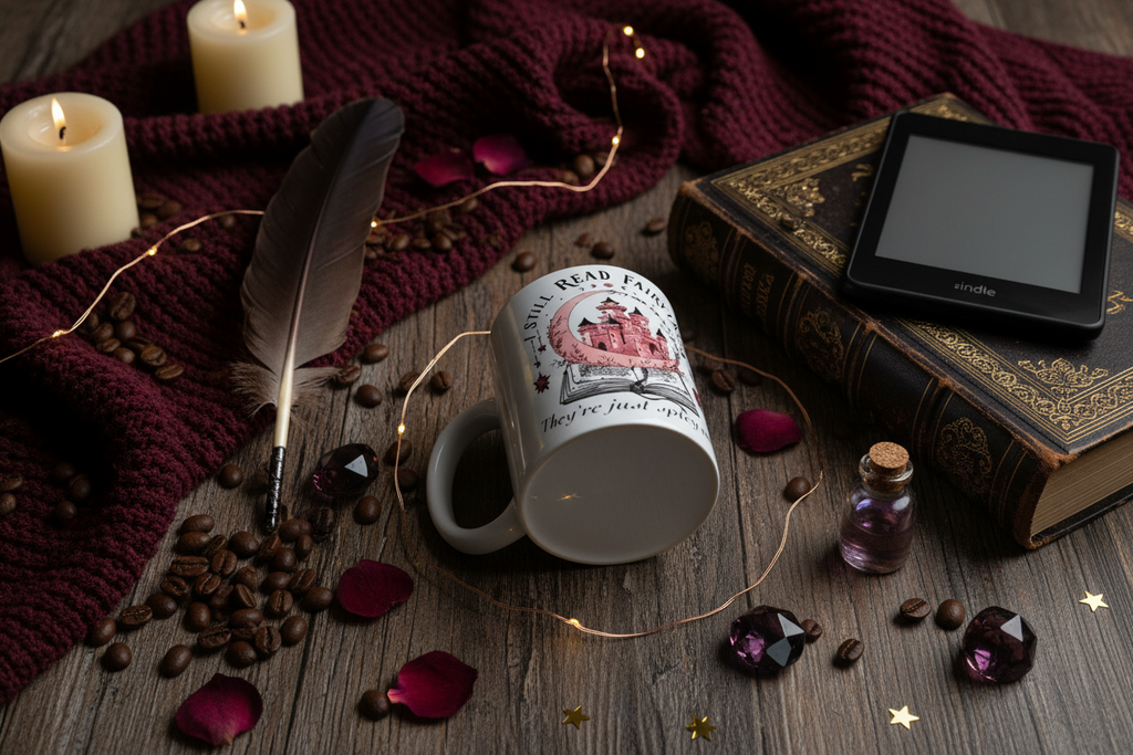 I Still Read Fairy Tales, They’re Just Spicy Now Coffee Mug – Booktok Fantasy Reader Gift with Castle Design