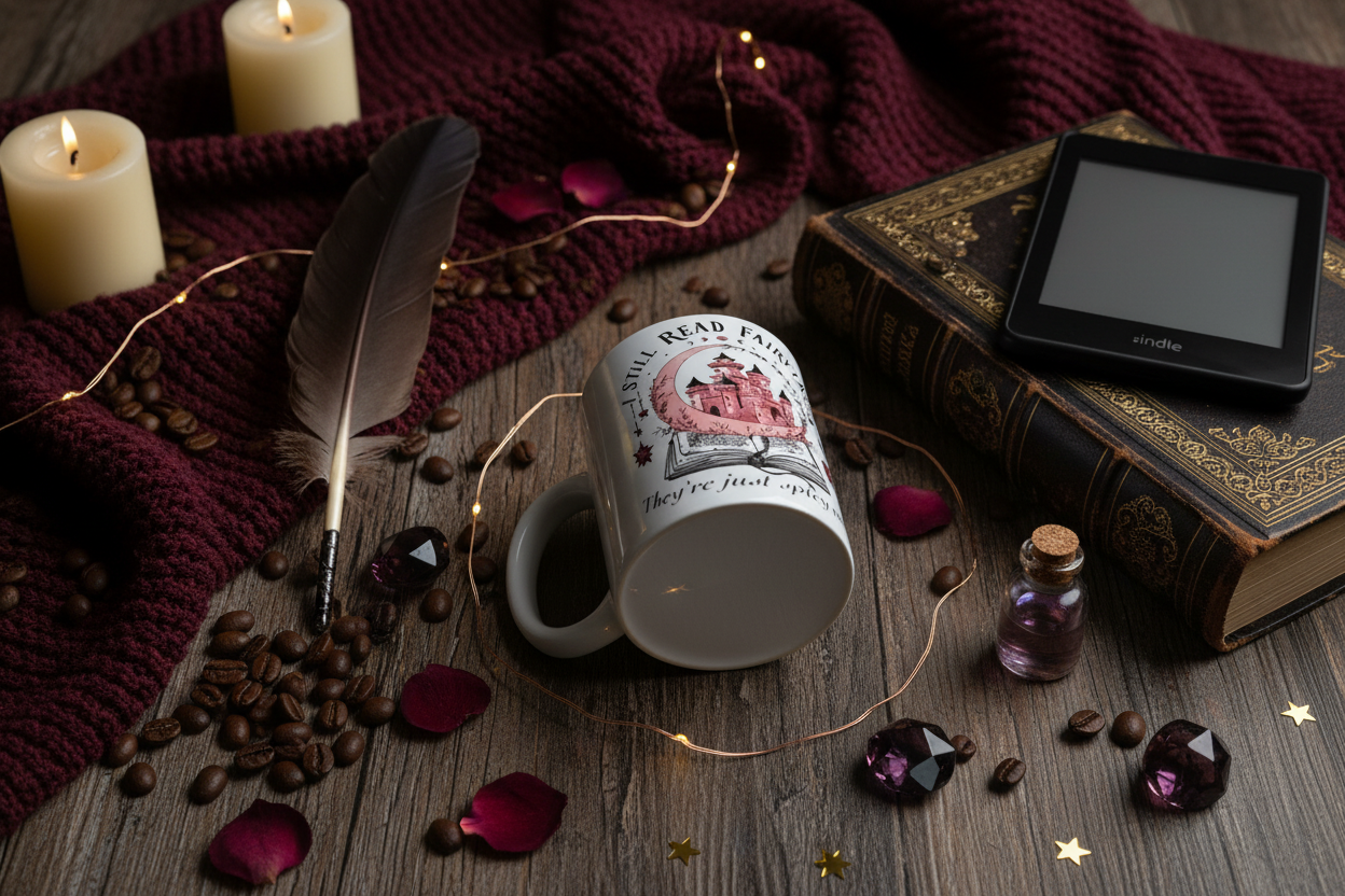 I Still Read Fairy Tales, They’re Just Spicy Now Coffee Mug – Booktok Fantasy Reader Gift with Castle Design