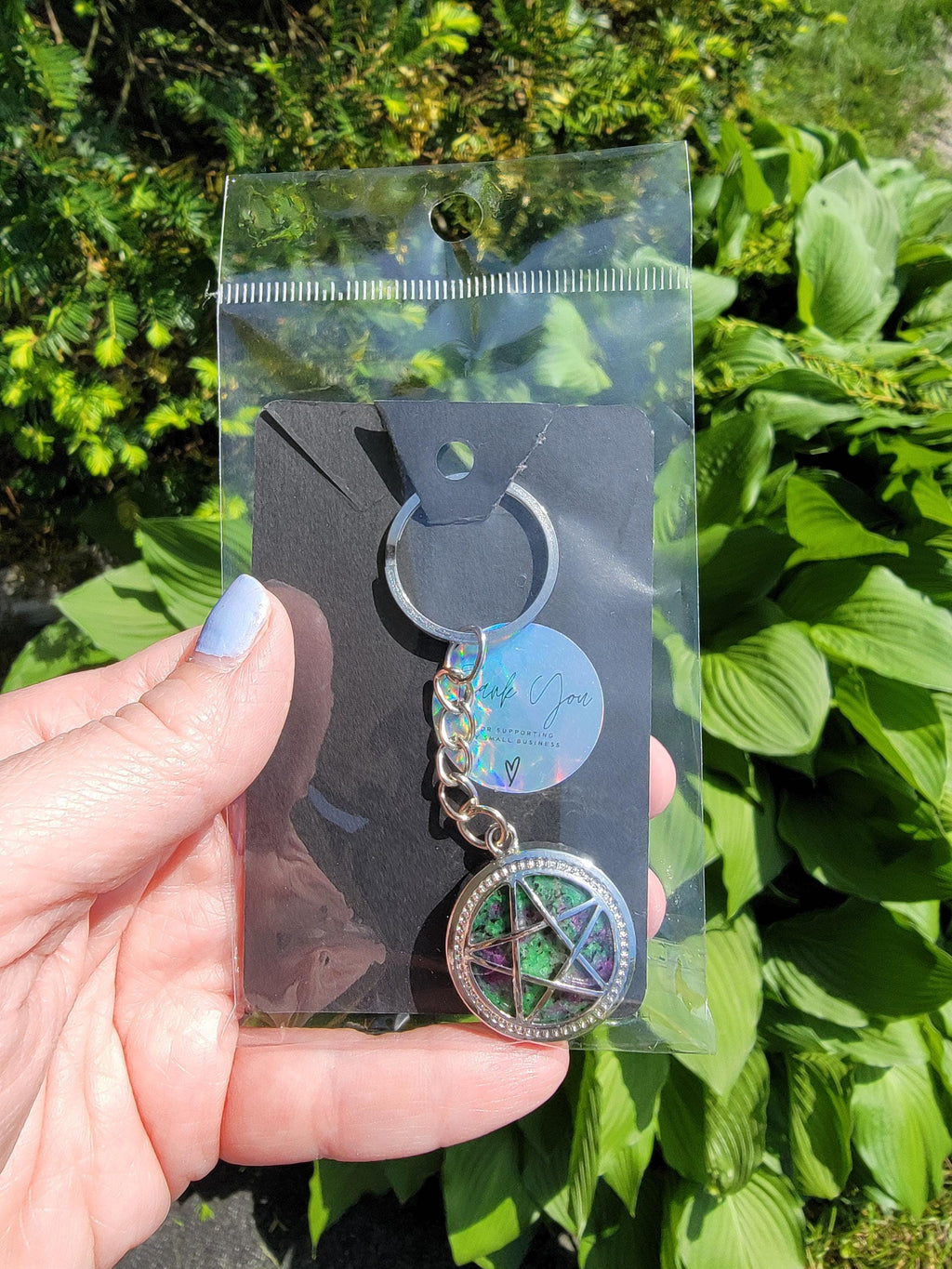 Pentagram Keychain – Witchy Pentacle Charm, Silver Alloy Steel Key Ring, Pagan Wiccan Gift, Gothic Bookbag Accessory