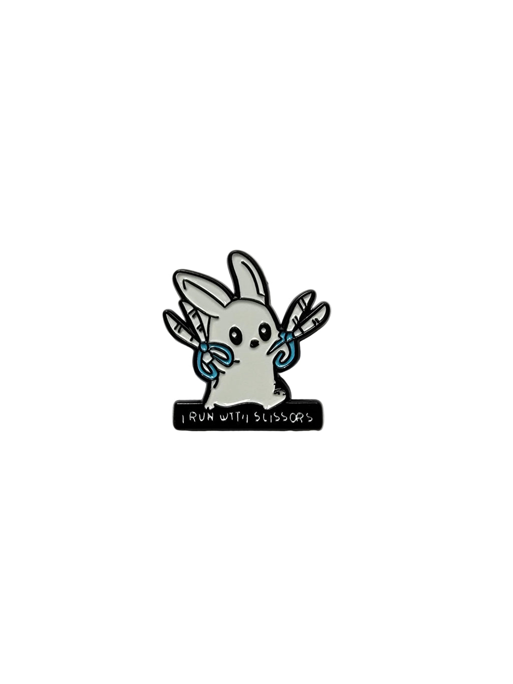 Pin with cartoon character on a white background
