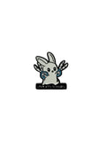 Pin with cartoon character on a white background