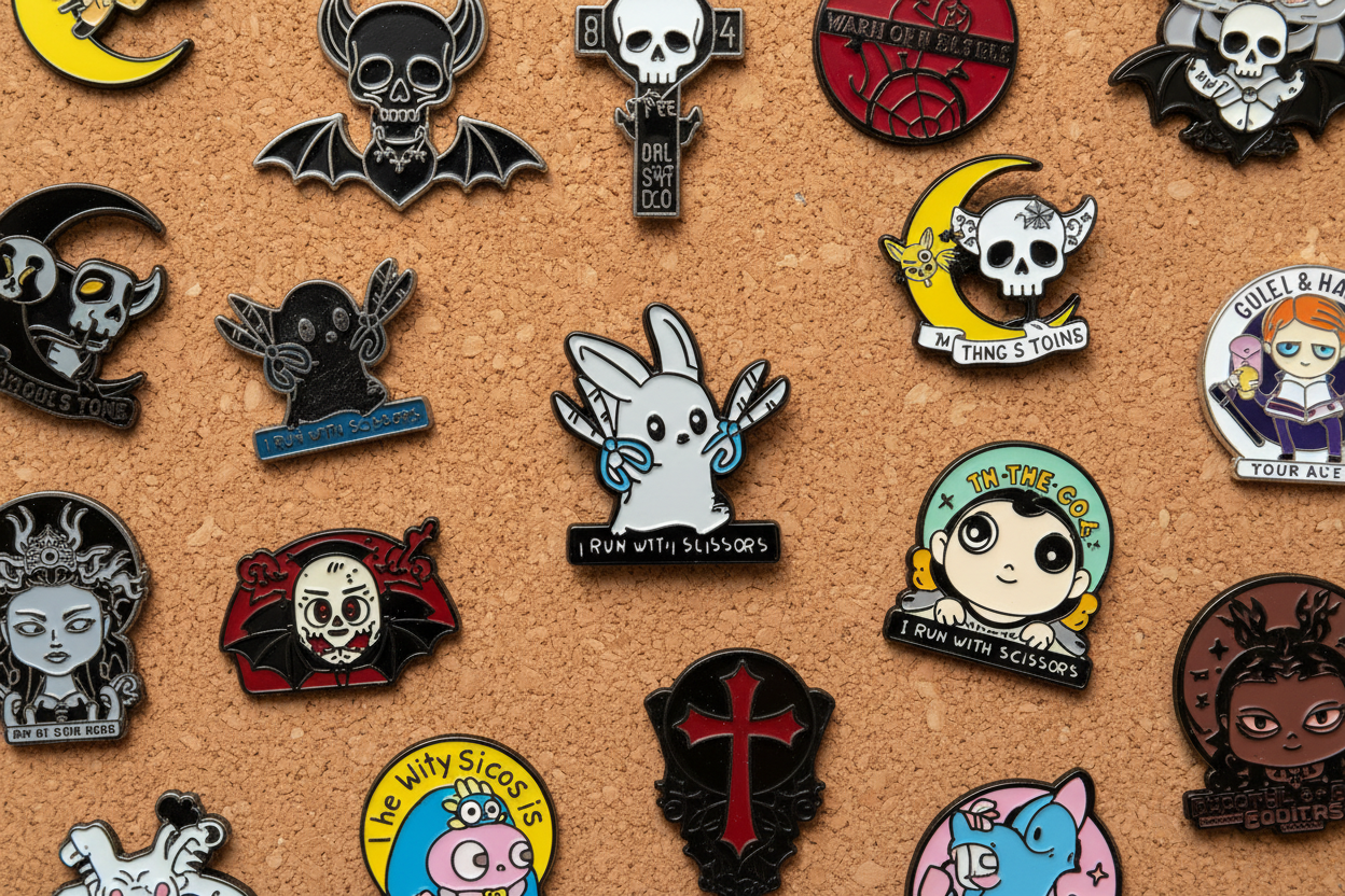 I Run With Scissors Enamel Pin - Funny Animal Pin, Meme Lover Gift, Backpack and Lapel Pin
